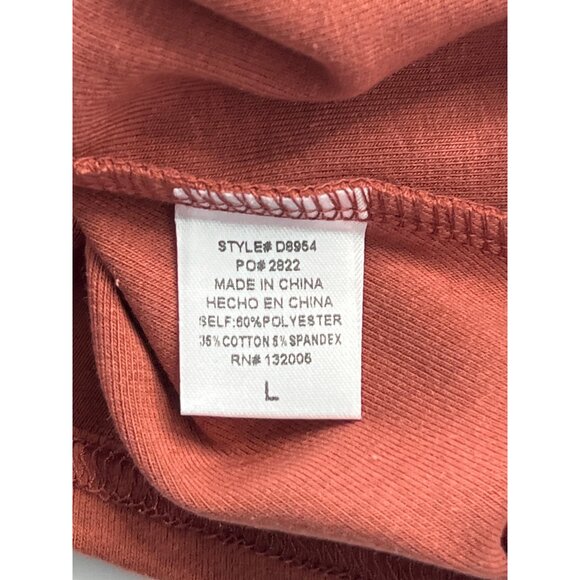 Entro Long Sleeve Tunic Size Large Rust Red Embroidered Floral Knit V-Neck NEW - Picture 8 of 8